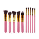 Kit profissional de pincéis de maquiagem para contorno Kabuki com 10 pincéis