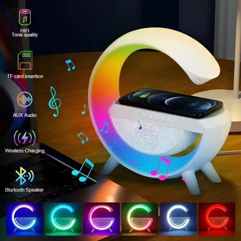 G-Speaker Wireless Charger Bluetooth Speaker RGB LED Atmosphere Table Lamp 