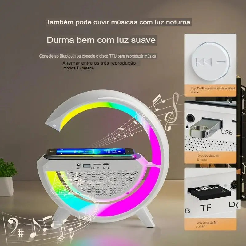 G-Speaker Wireless Charger Bluetooth Speaker RGB LED Atmosphere Table Lamp 