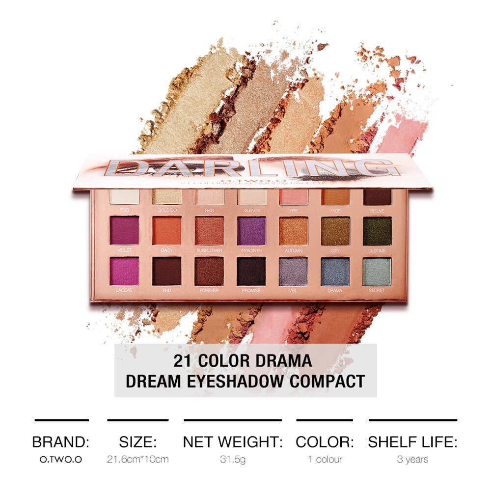 O.TWO.O グリッター アイシャドウ パレット - 21 色