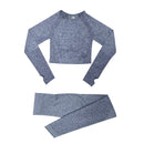 レディース フィットネス ヨガ 長袖セット - 2 枚