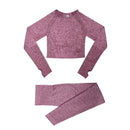 レディース フィットネス ヨガ 長袖セット - 2 枚