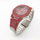 18K ゴールドメッキ、ジルコニアストーン付きユニセックスウォッチ - 送料無料