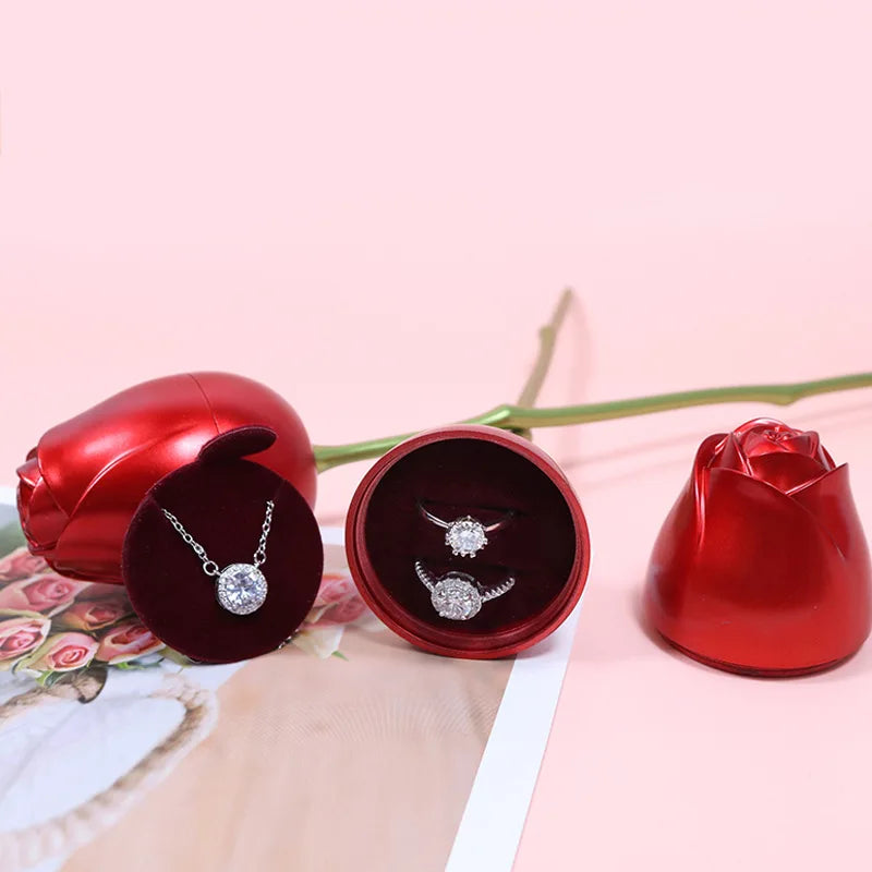 Coração entrelaçado colar com caixa de presente criativa rosa para mulheres namorada ,presente do dia dos namorados