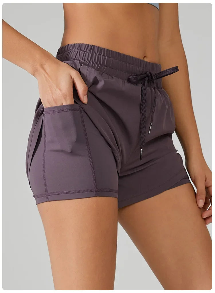 Shorts Duplo de Treino Kaibigam com Ajuste Dinâmico e Bolso Seguro