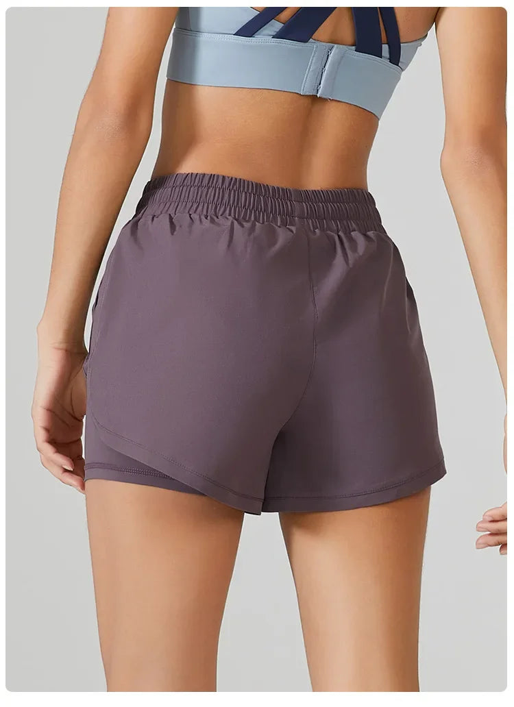 Shorts Duplo de Treino Kaibigam com Ajuste Dinâmico e Bolso Seguro