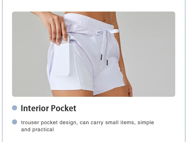 Shorts Duplo de Treino Kaibigam com Ajuste Dinâmico e Bolso Seguro