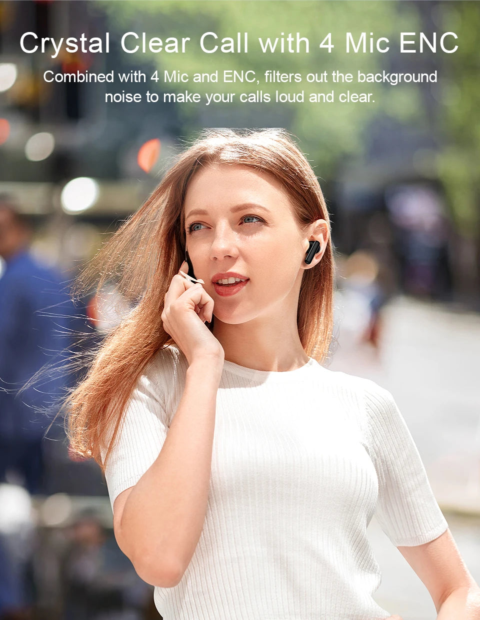 QCY T13 ANC Fone de Ouvido com Cancelamento de Ruído Ativo Bluetooth 5.3