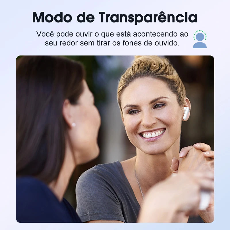 QCY T13 ANC Fone de Ouvido com Cancelamento de Ruído Ativo Bluetooth 5.3