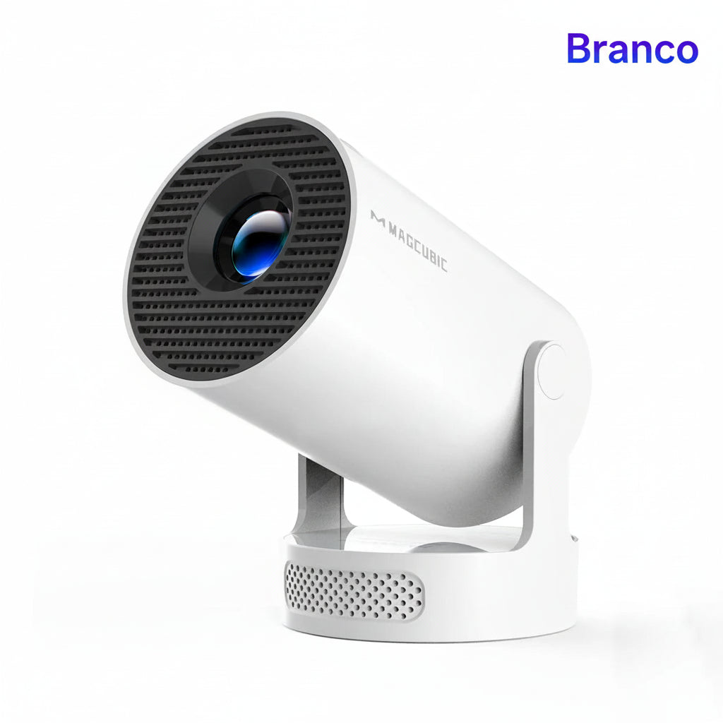 Projetor Magcubic HY300 Pro+ com suporte a 4K, alto-falante de 5W, Android 11, 8000 Lumens, WiFi6, BT5.4, projetor de vídeo para home theater ao ar livre.