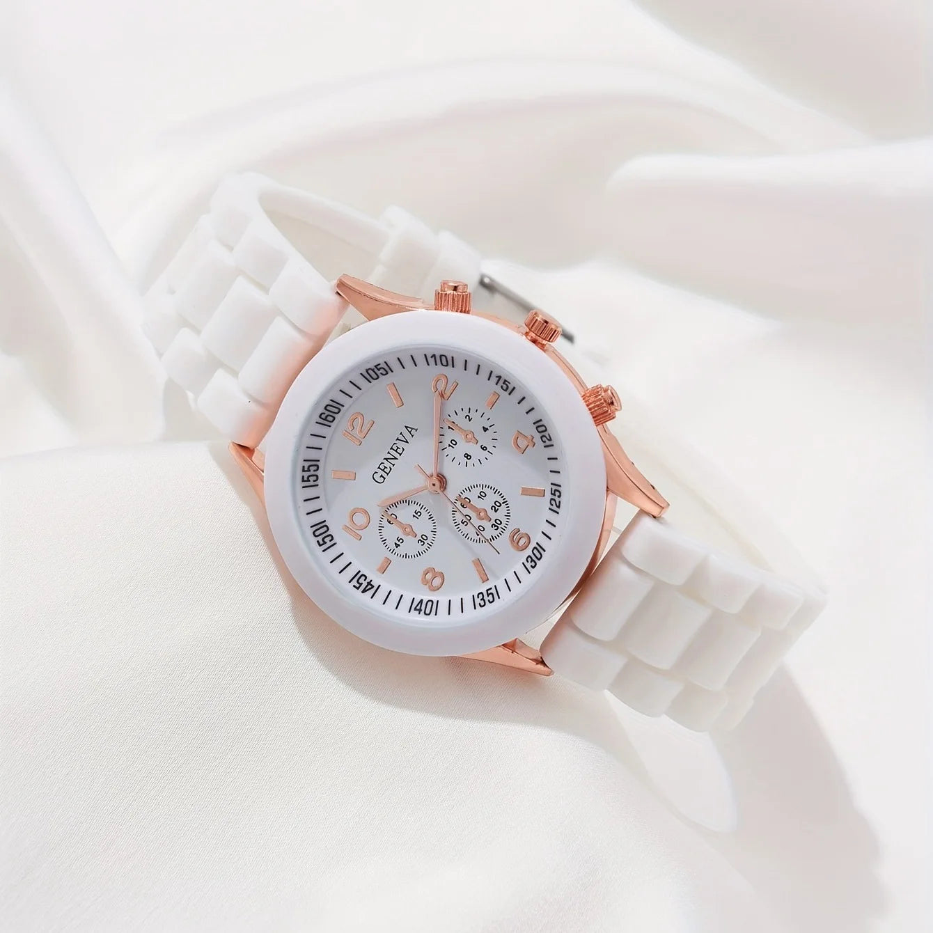 Conjunto de relógio de luxo feminino anel colar brincos strass moda feminino casual