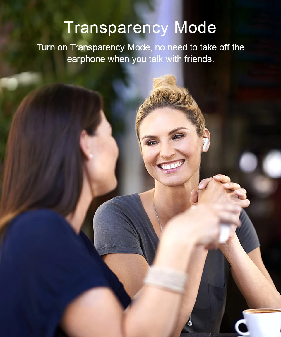 QCY T13 ANC Fone de Ouvido com Cancelamento de Ruído Ativo Bluetooth 5.3