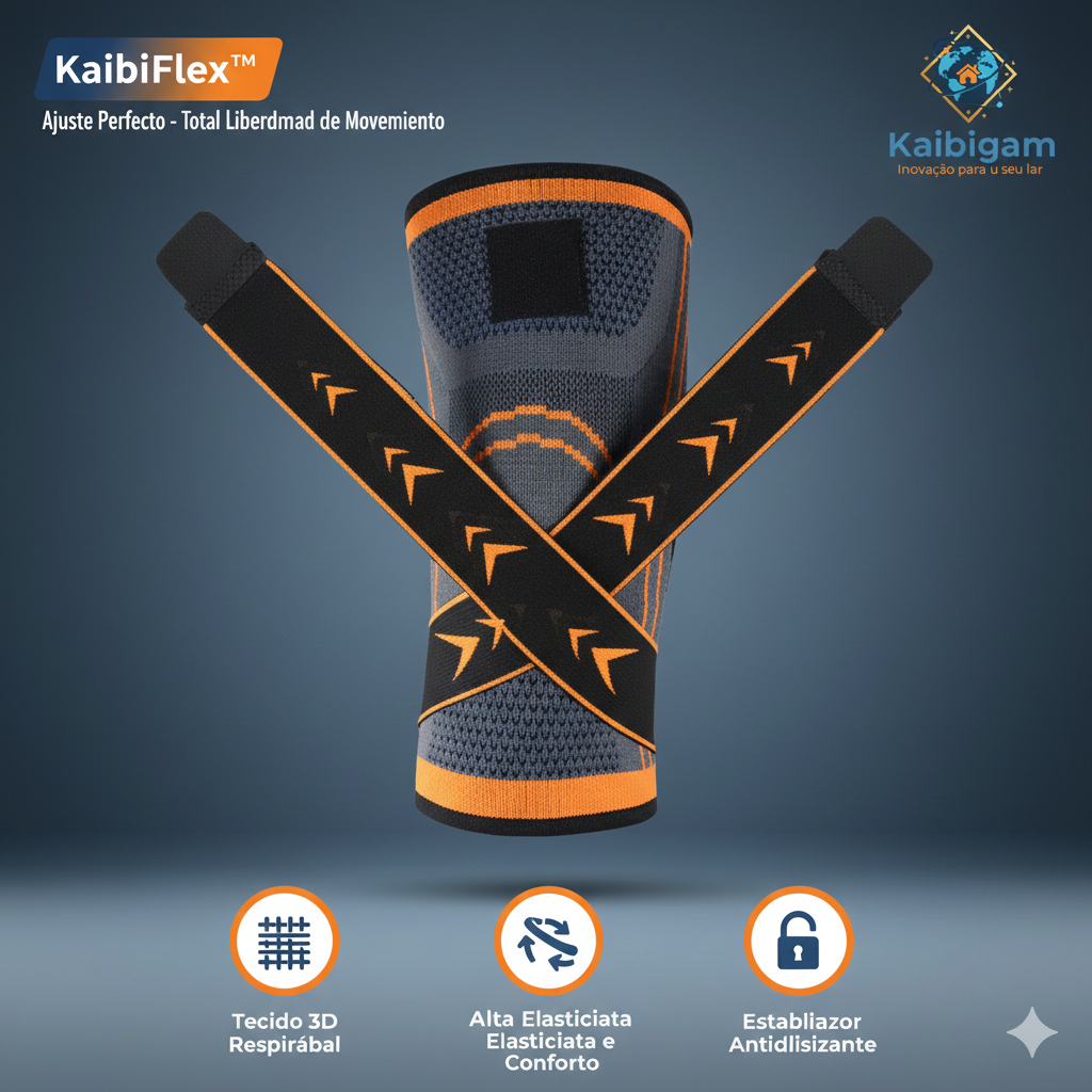 Joelheira de Compressão Esportiva Treino Alivio de Dor Estabilizadora