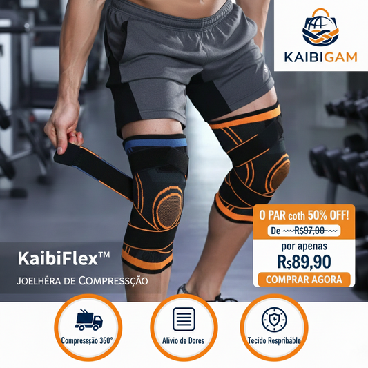 Joelheira de Compressão Esportiva Treino Alivio de Dor Estabilizadora