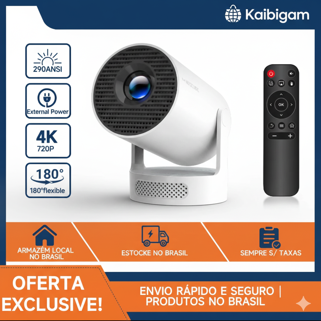 Projetor Magcubic HY300 Pro+ com suporte a 4K, alto-falante de 5W, Android 11, 8000 Lumens, WiFi6, BT5.4, projetor de vídeo para home theater ao ar livre.